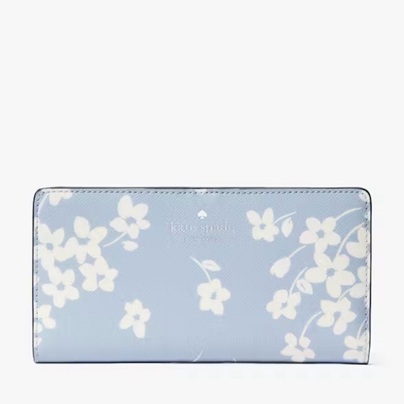 Kate Spade Dana Sweet Floral Printed Large Bifold Wallet Blue Multi - Picture 1 of 3